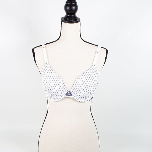 CLEARANCE  Maidenform White Blue Bra Underwire 34C - Picture 1 of 8